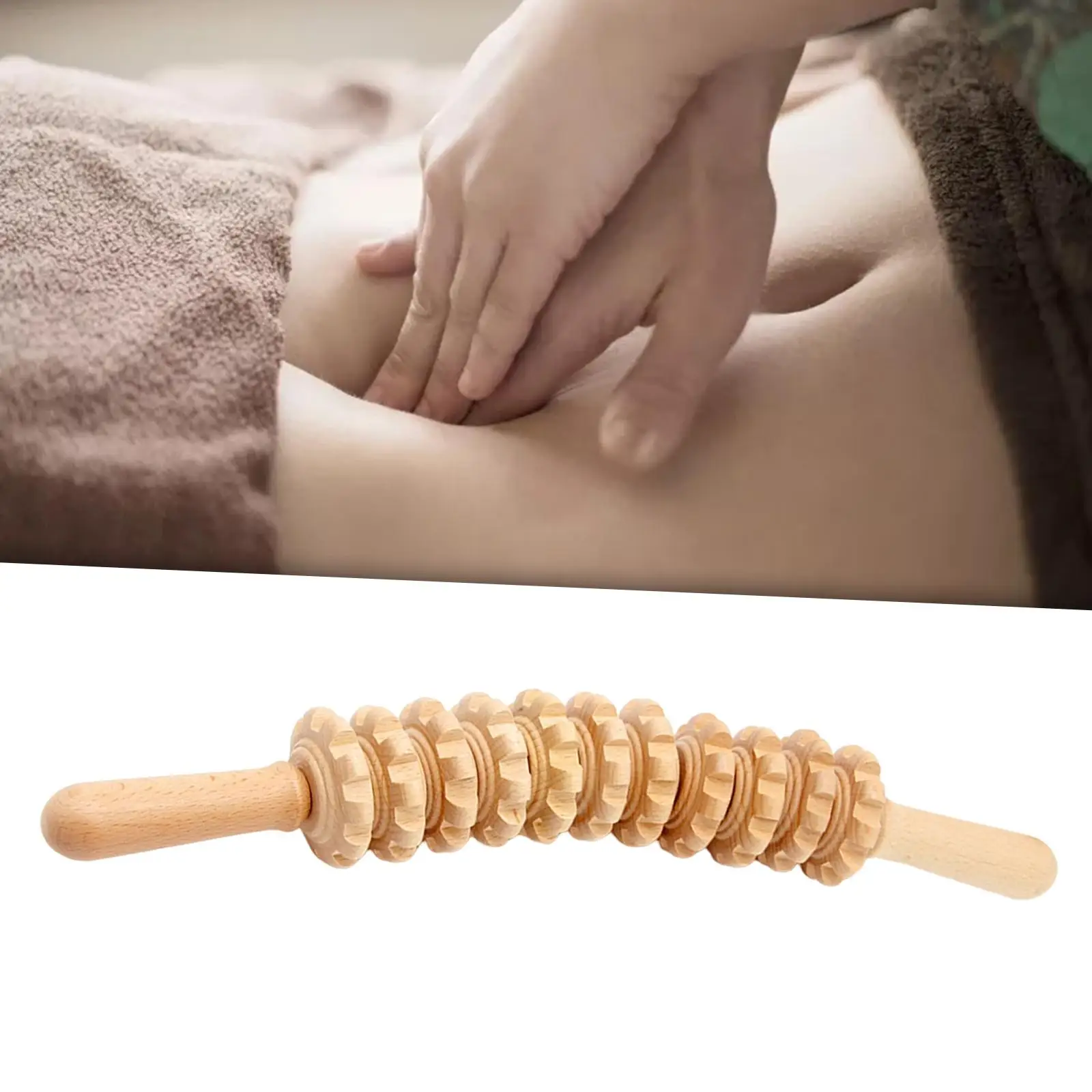 Manual Wood Roller Muscle Relax Tool Stick Multifunctional Abdomen Massager