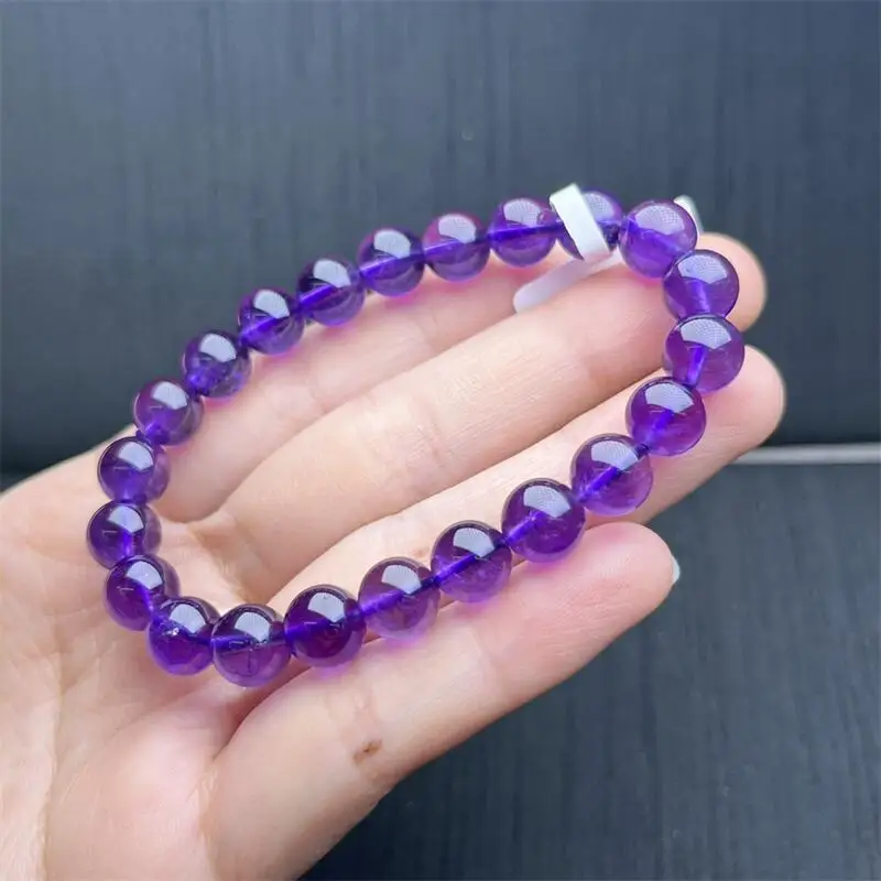 8MM Natural Amethyst Bracelet Women Men Handmade Stretch Rope Luxury Jewelry Energy Healing Gift 1PCS