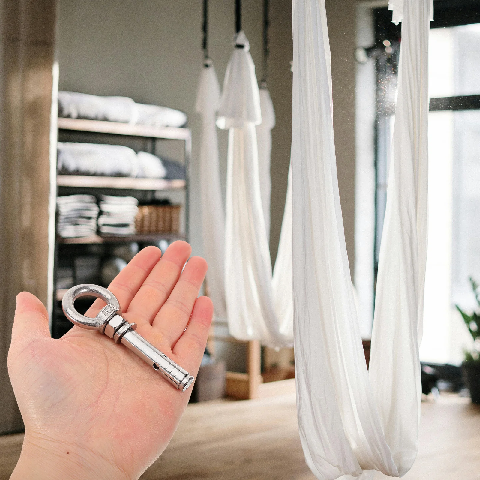 

2Pcs Stainless Steel Eye Bolt Heavy Duty Long Multifunctional Hanger Fixing Hardware for Swing Hammock Lifting