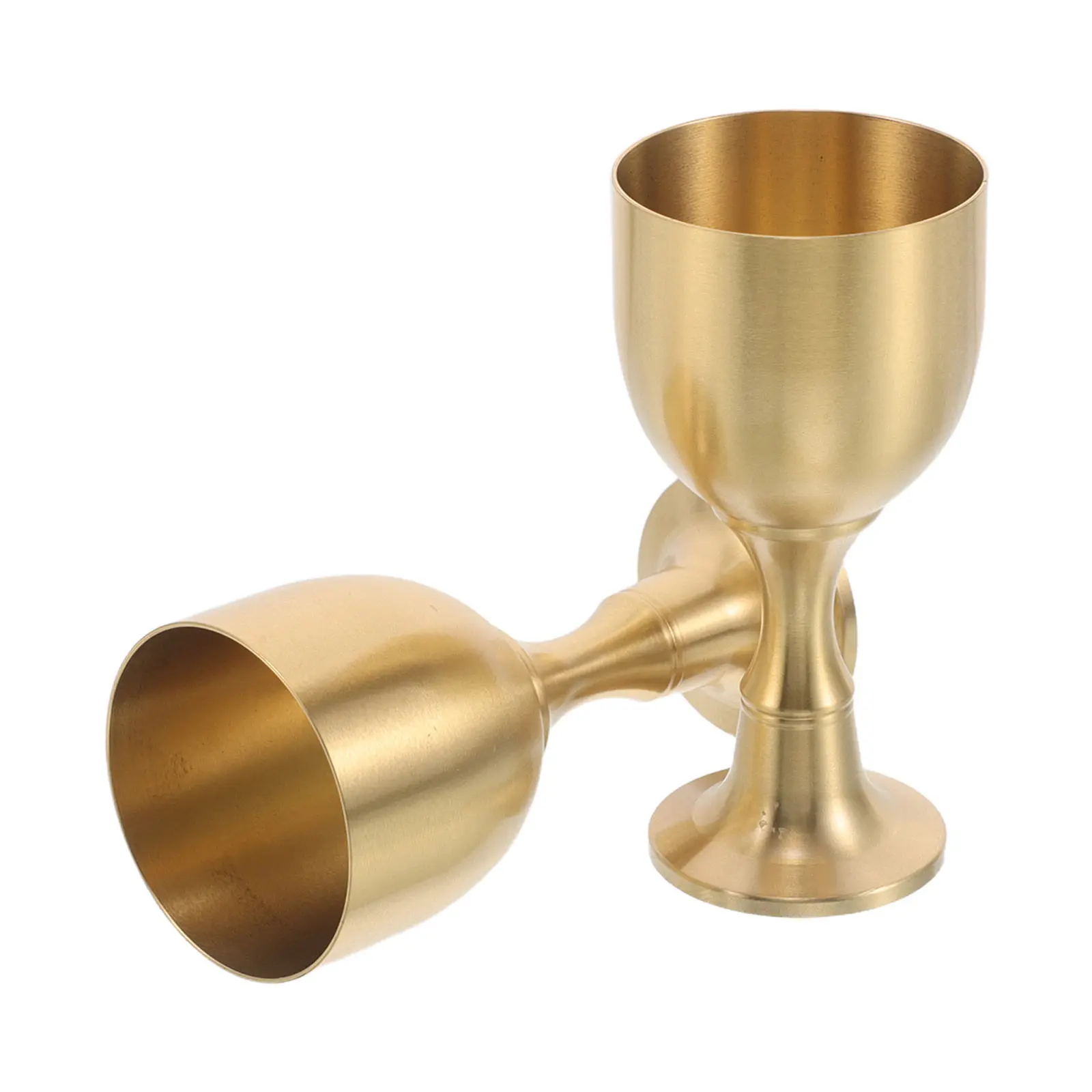 2Pcs Vintage Gold Goblet Brass Chalice Cup Decorative Medieval Goblet for Christmas Party Renaissance Worship Holy Grail