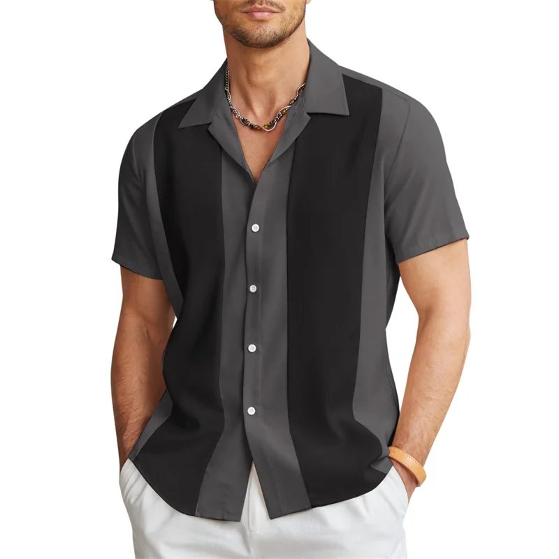 Eenvoudige Stijl Willekeurig 3d Digitaal Printen Herenmode Korte Mouwen Button-Down Shirt, Nieuwe Lente En Zomer Outdoor Shirt-Ali