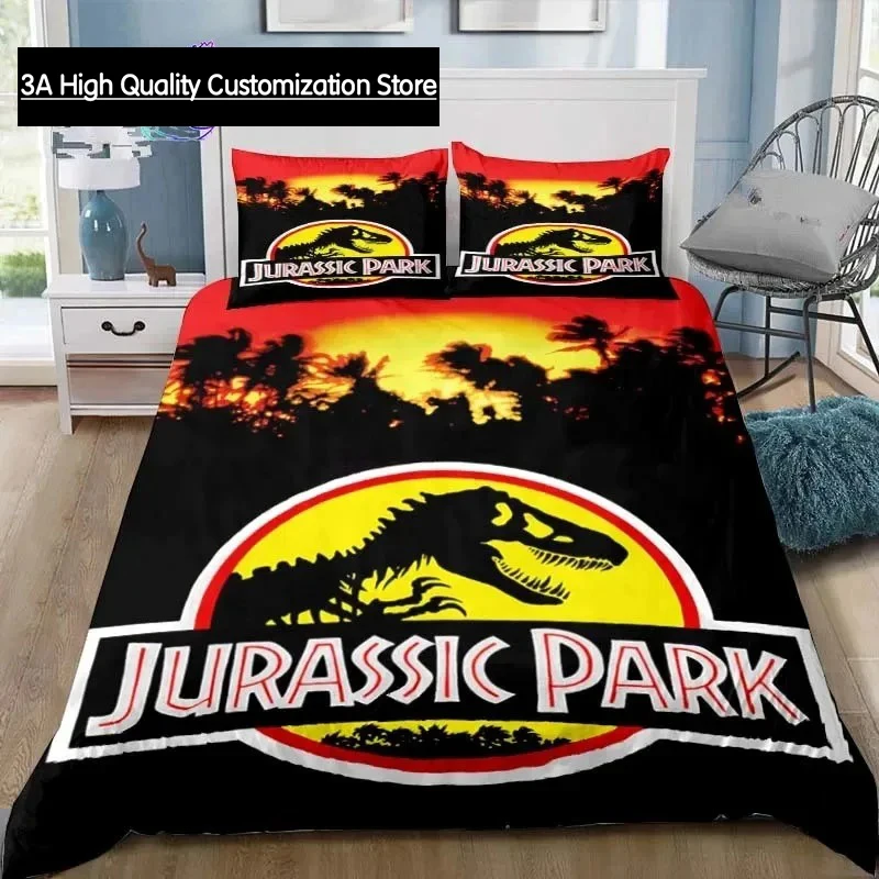 ديناصور الحديقة الجوراسية ثلاثية الأبعاد طباعة طقم سرير واحد التوأم كامل الملكة الملك الحجم طقم سرير الكبار بنين غرفة نوم الفراش هدية #3