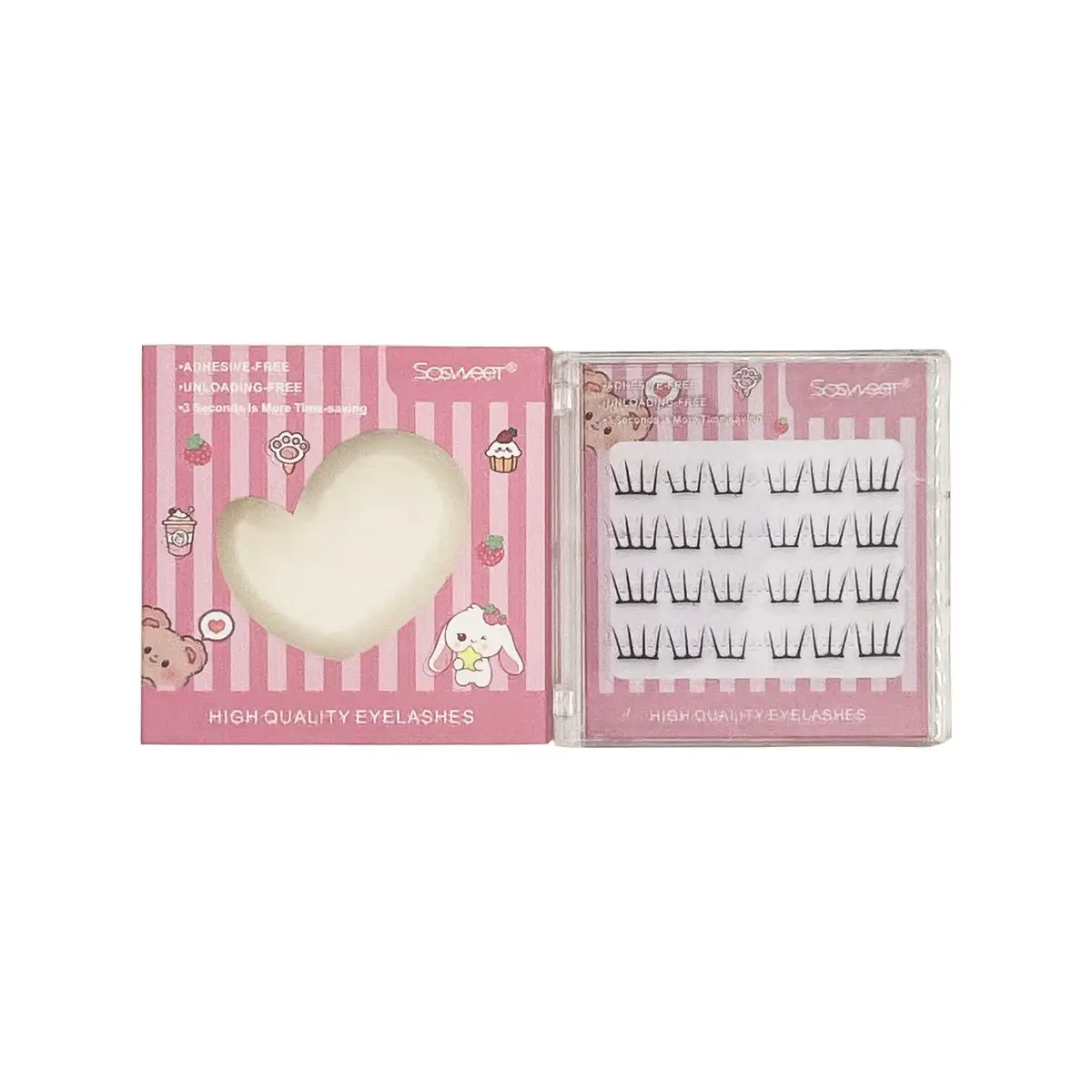 Pestañas autoadhesivas sin pegamento, serie de hojas ultrafinas, pestañas postizas, sensación de tacto cero, grupos de pestañas para un aspecto Natural