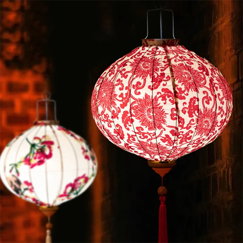 12/14inch Chinese Silk Lantern Ancient Style Vietnam Palace Lantern Restaurant Tea Room Mid Autumn Festival Party Decor Lantern