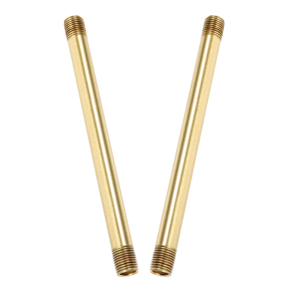 2pcs Copper Tube Lamp Fixture Parts Hardware Straight Light Floor Replacement Hollow Design Threaded Ends Wall Lighting Rods