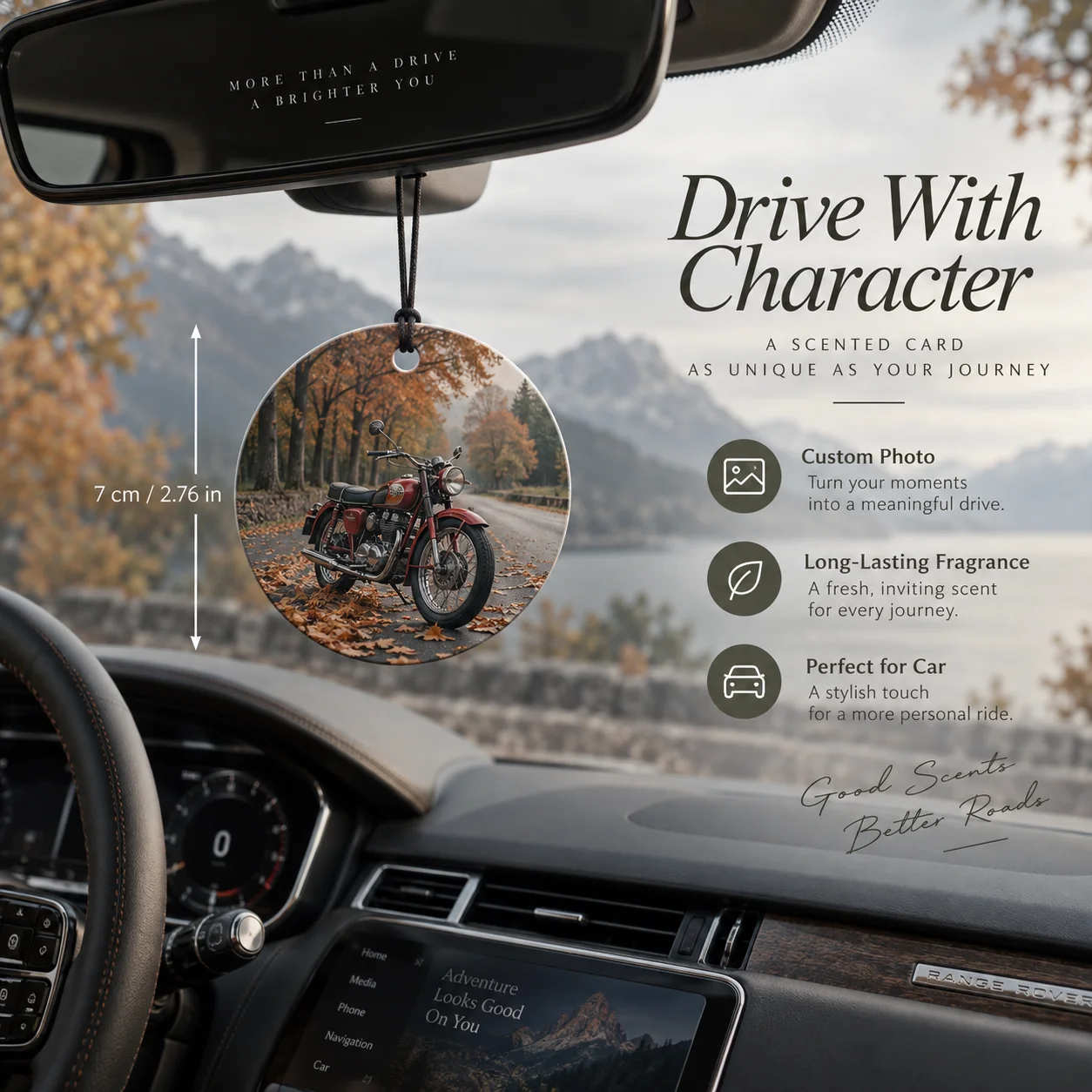 50/Personalisierter Auto-Lufterfrischer mit individuellem Bild, Duftpapier-Hängeornament für den Fahrzeuginnenraum