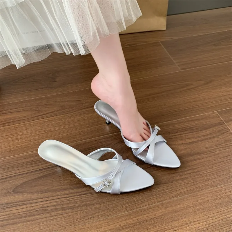 

Women's Fashionable Pointed-toe High Heels 2025 Summer Sexy Cutout Women's Stiletto High Heels Party Dress Banquet Shoes