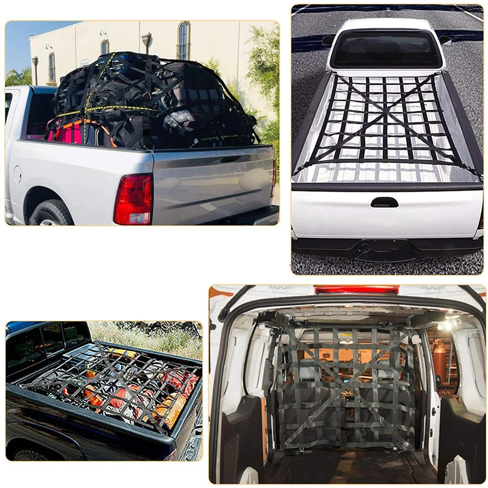 Heavy Duty Roof Rack Cargo Net Webbing Truck Pickup SUV Van Cargo Safetyweb Control Net For Car Roof Car Modification Accessory