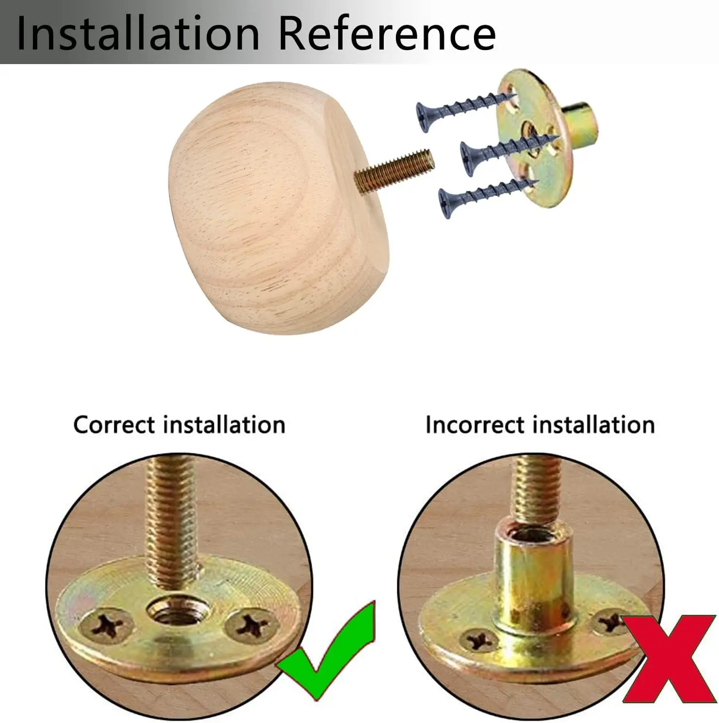 مجموعة من 4 أرجل مقعد مستديرة من الخشب الصلب غير مصقول مقاس 2 بوصة، بقطر 2 بوصة، فتحات لولبية M8 محفورة مسبقًا، مناسبة لـ #3