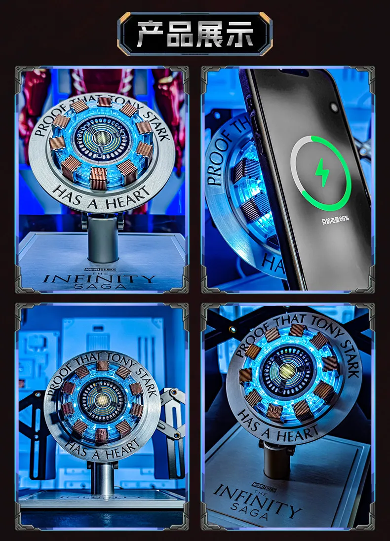 In Stock Killerbody Licensed Iron Man Chest Arc Reactor Wireless Magnetic Charger Alloy Base Desktop Charging Station For Phones