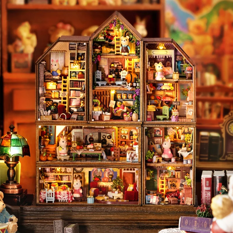 Mini Kit de casa de muñecas DIY para hacer juguetes de habitación, decoración de dormitorio del hogar con muebles, artesanías de madera, rompecabezas 3D, Birt para niña