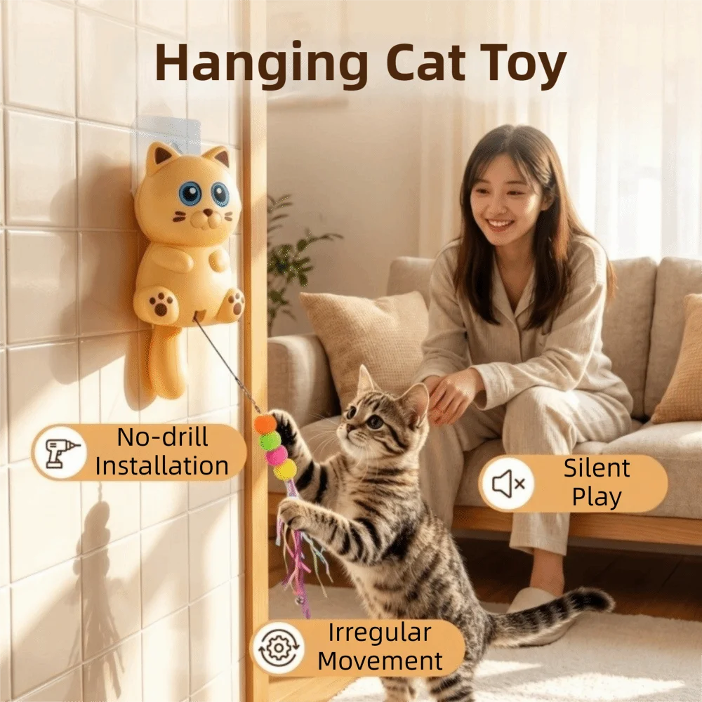 Puzzle Pet Smart, Juguete Automático Retráctil para Gatos con Bolas y Campanas, Cuerda Elástica Eléctrica para Gatos, Juguete para Cebolla y Ejercicio para Mascotas