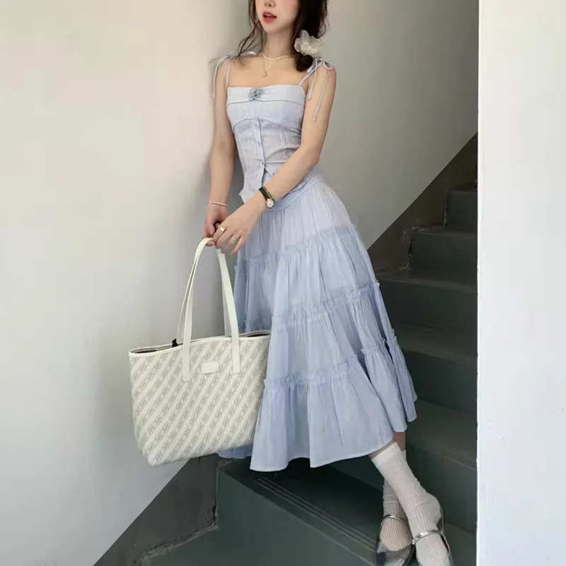 Lace Dresses for Women, New Spring and Summer 2025 Spliced Suit, Camisole Dress