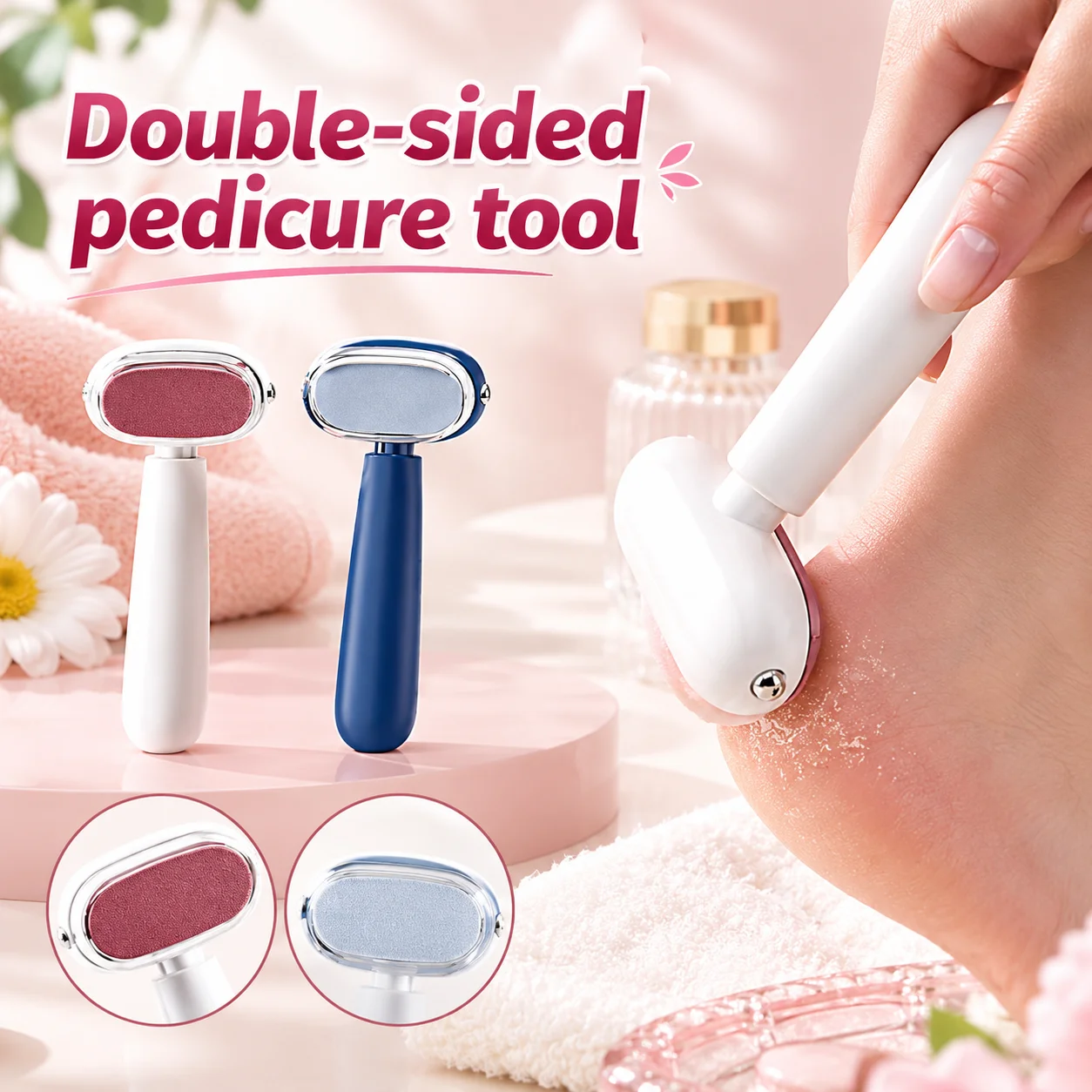 Multifunctional Foot Grinder Pedicure Tool Double-Sided Heel Peeling Dead Skin Remover Foot Scraper Foot Care Device