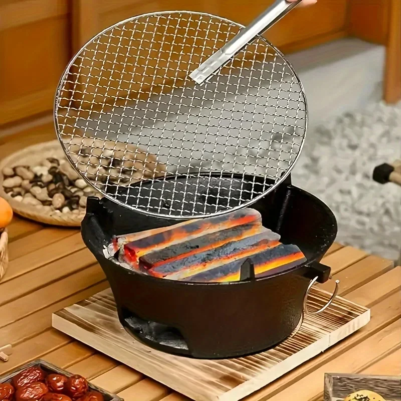 KL1 Cast Iron Oven Fireplace Charcoal And Alcohol Stove Barbecue Family Outdoor Picnic Water Tea Boiling Stove Garden Camping view 3