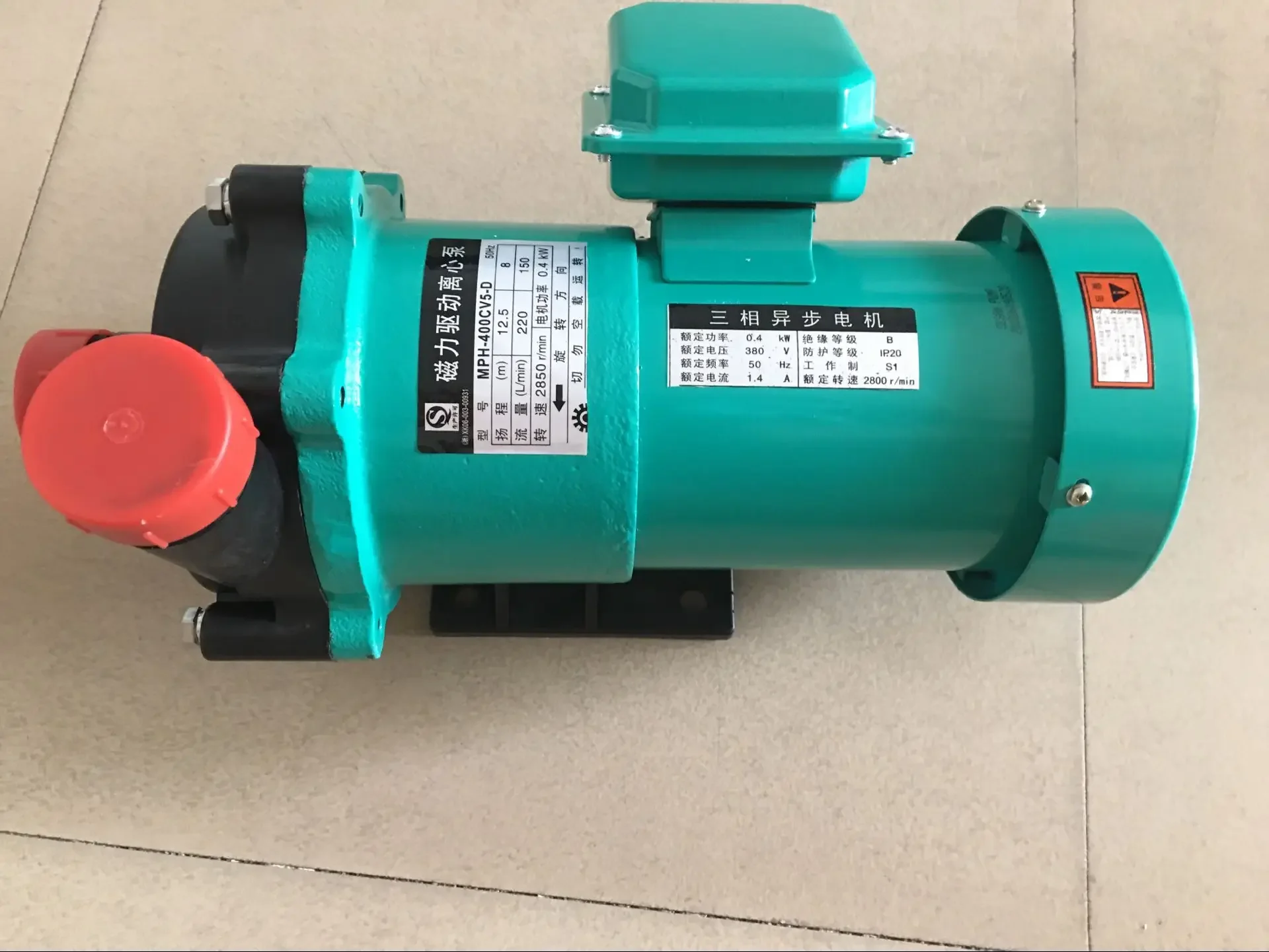 Pompa magnetica MPH-400CV5 pompa chimica resistente alla corrosione 0,4KW