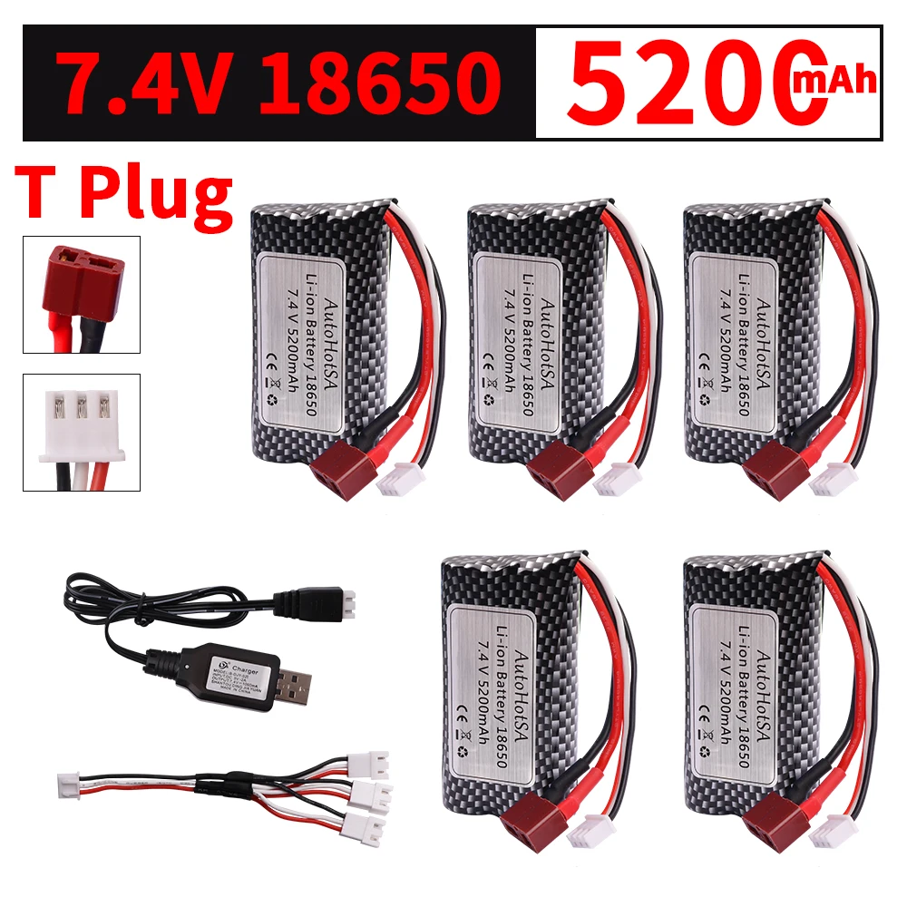 7.4V 5200MAH lipo Battery T Plug for  SCY-16101 SCY-16102 SCY-16103 SCY-16201 SCY-16301 SCY-16302 SCY-16303 RC truck spare parts