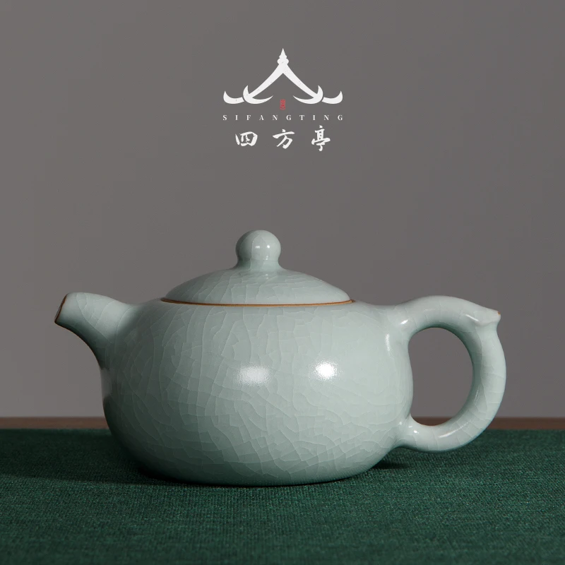 

Большой керамический чайник для чаепития Гунфу, фарфоровый чайник Сиши из Цзиндэчжэня с эффектом ледяного кракле, в королевском стиле, для китайской кухни