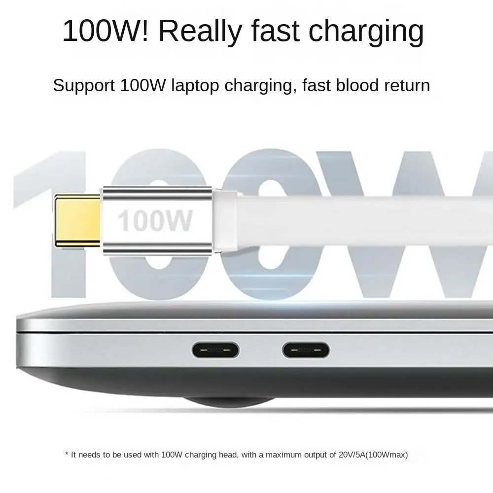 100W Retractable USB Type C to USB C Data Cable For iPhone 15 Plus Pro Max For MacBook Samsung Xiaomi PD Fast Charge Cable