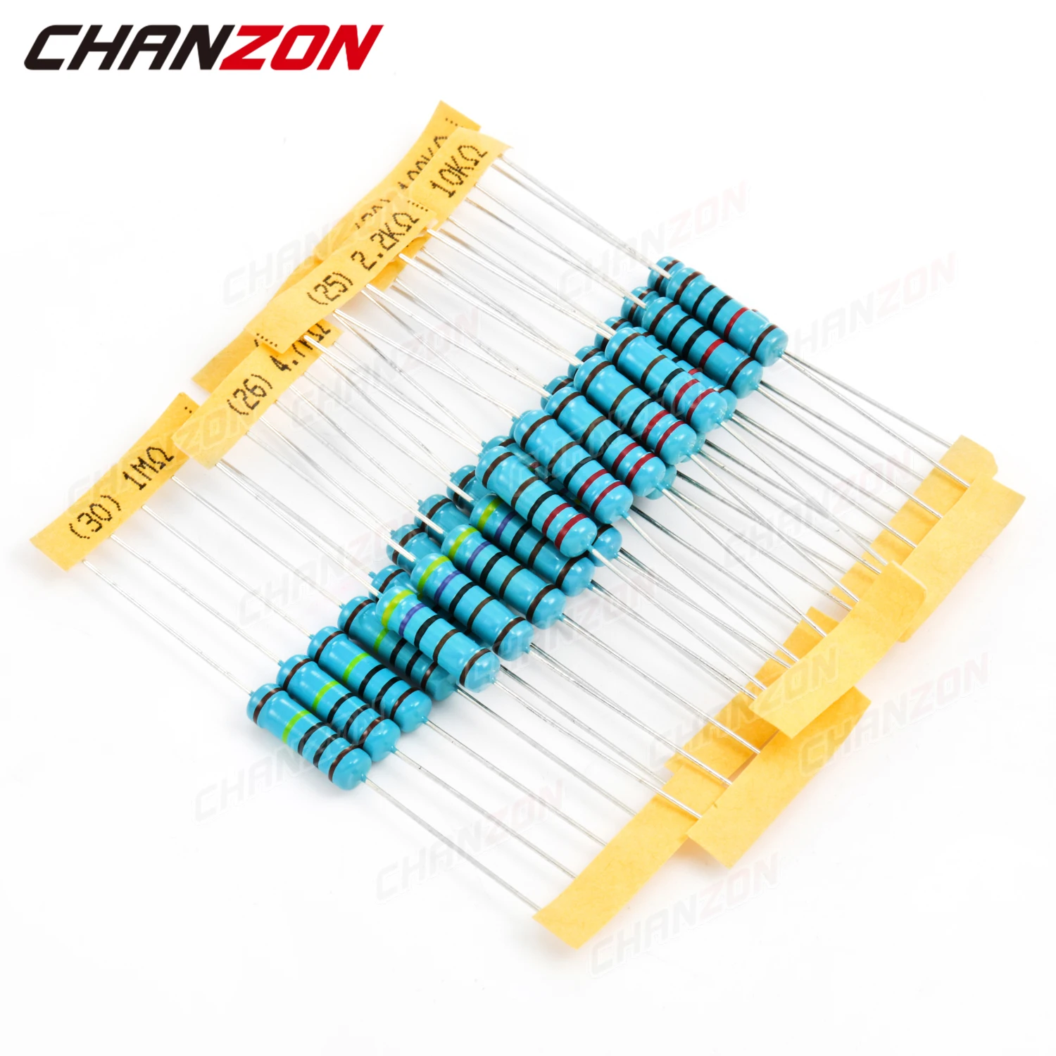 150Pcs/Pack 30 Values 2W 1% High Precision Metal Film Resistors Kit 4.7 10 100 470 1K 4.7K 47K Ohm 2 W Resistance Assortment Set