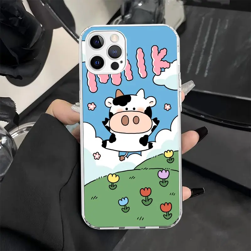 Dairy Cattle Cow Speckle Cute Phone Case Cover for iPhone 16 15 14 Plus 13 12 Mini 11 Pro Max X XS XR 7 8 + SE Apple Soft Shockp