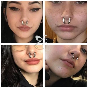 ZS 1 Buah 2/4/6 / 8G Cincin Hidung Tapal Kuda Spike Kerucut Baja Stainelss Tindikan Pengukur Besar Expander Telinga Hidung Septum Berulir Internal 10 penjualan terbaik tindik tongkat pangeran albert - №