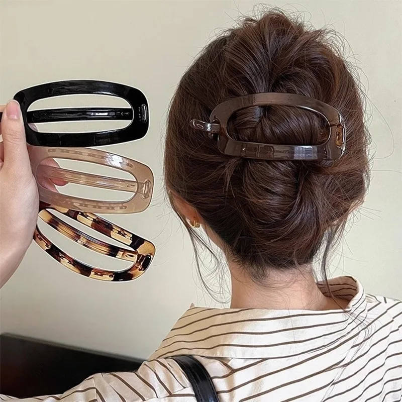 

Vintage Solid Hollow Oval Simple Twist Hair Clips For Women Temperament Hair Ornament Headband Hairpin Fashion Hair Accessories