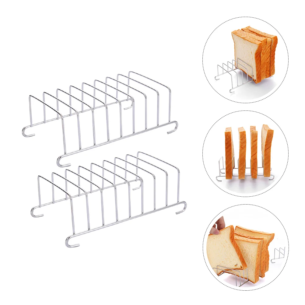 

2 Pcs Toast Stand Oven Holder Stainless Steel Tool Bread Display Rack Air Fryer Accessories Cooking Steamer