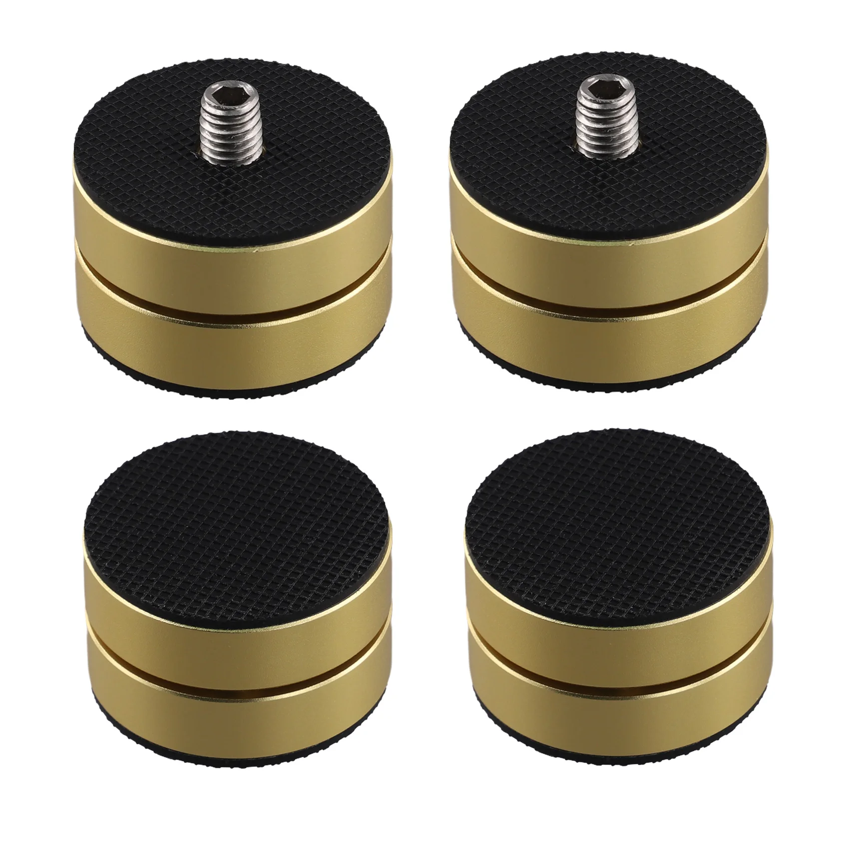 4Pcs Aluminum Alloy Shock-Absorbing Foot Studs, Sound System Foot Pads, 3-Point Steel Ball Support Amplifier Base Feet,B