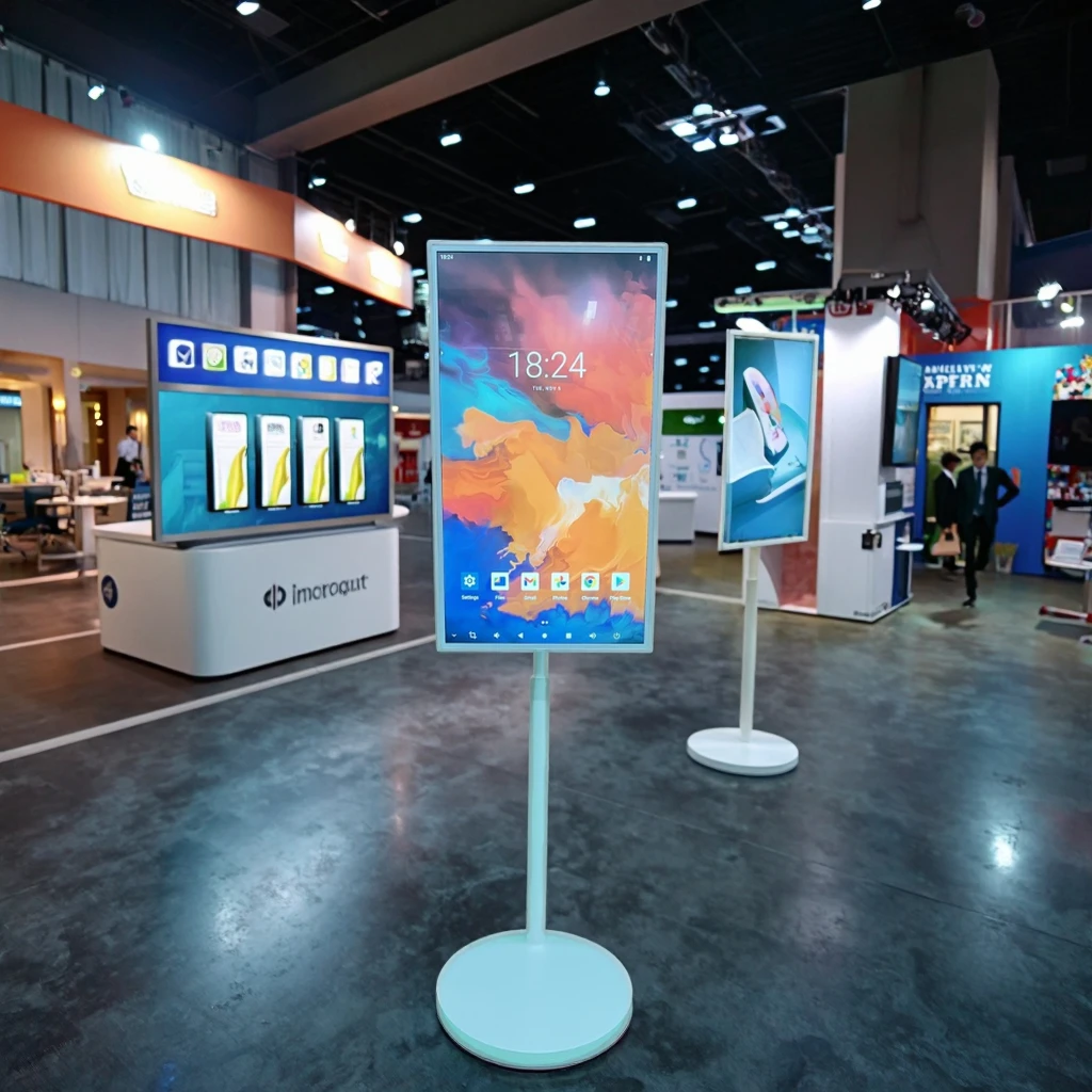 

32-дюймовый портативный смарт-телевизор с сенсорным экраном, LED-монитор, мобильный напольный дисплей для игр, учебы и фитнеса