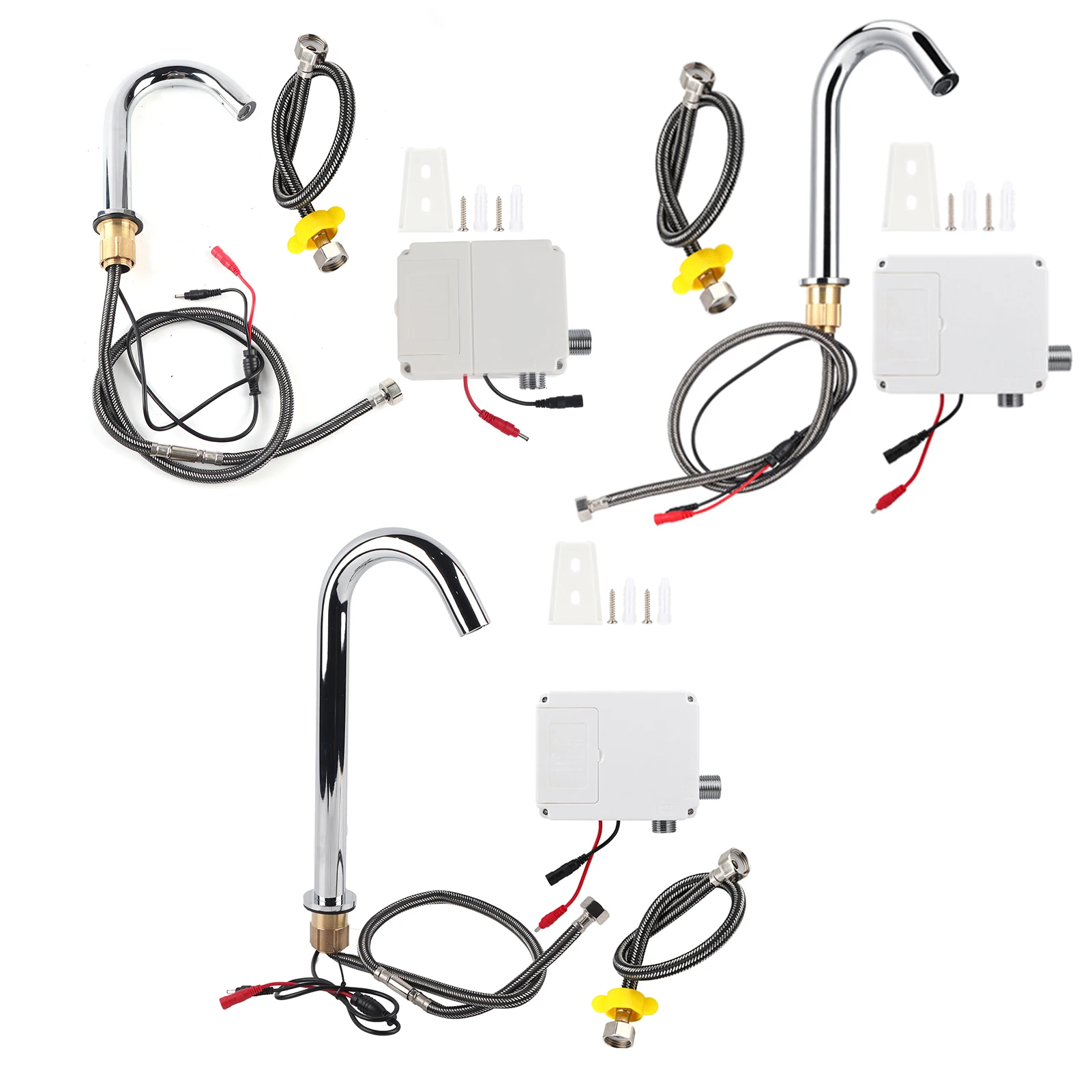 G1/2in Thread Automatic Induction Sensor Water Faucet Infrared Single Cold Tap with Control Box Automatic Faucet Sensor Faucet