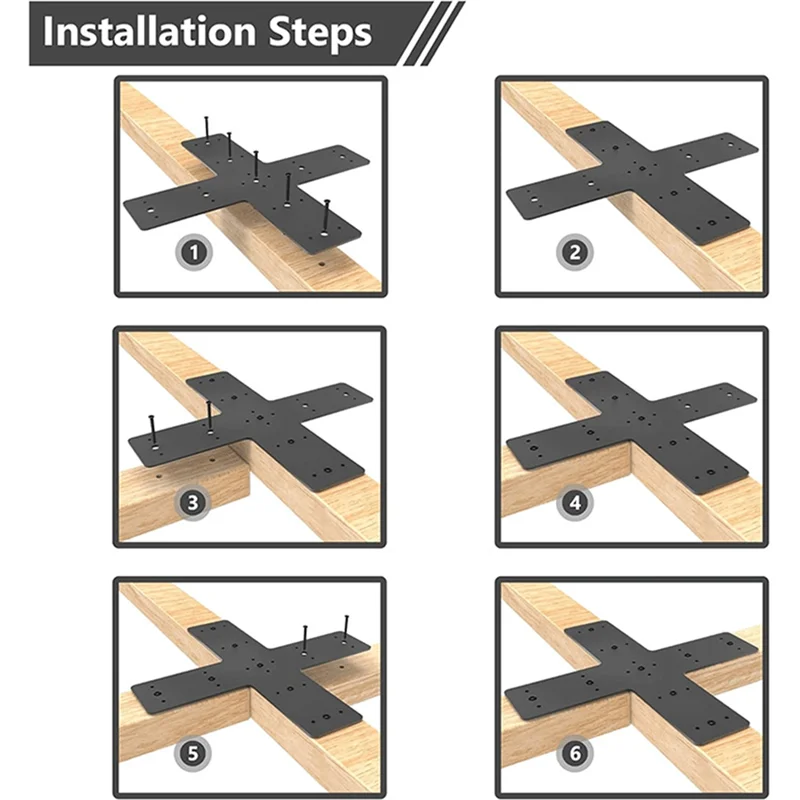 

Cross Mending Plate Powder Coated Reinforcement Plate For Framing Pergolas, X-Truss Connections 2PCS