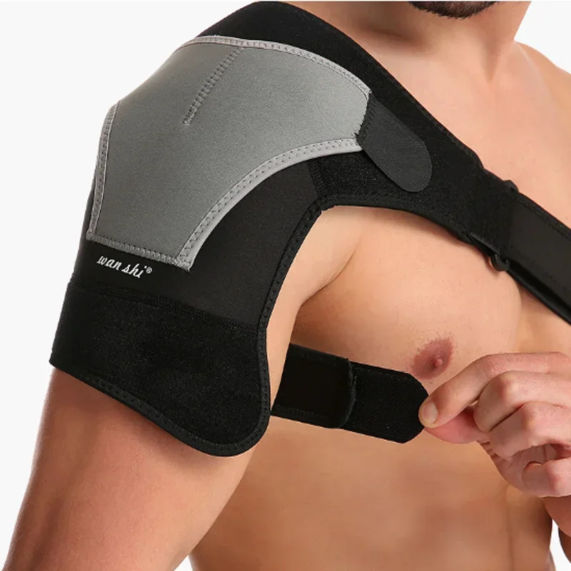 Adjustable Sports Shoulder Brace One-Shoulder Support Belt Men's Protective Compression Shoulder Strap for Injury Recovery