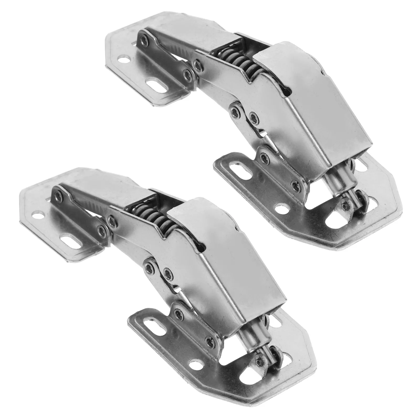 

2pcs Frog Hinges Thickened Stainless Steel Closing Cabinet Door Buffer Damping Adjustable Spring Loaded Hinges
