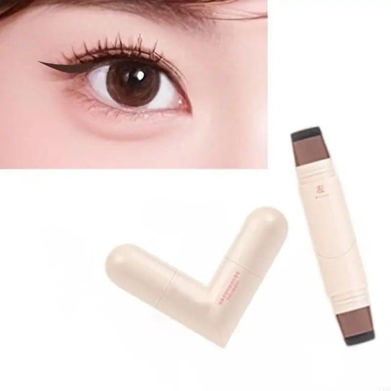 قلم تحديد عيون مزدوج الأطراف طويل الأمد C1FF مقاوم للماء ومقاوم للتلطخ للارتداء اليومي