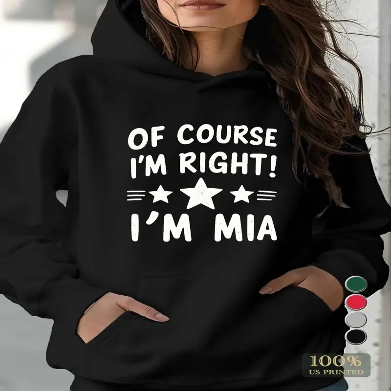 

Осень Зима Большие Размеры Женский Свитшот Oversize Одежда Курса I Am Right Белый Текст Звездный Арт Дизайн Длинный Рукав Y2k