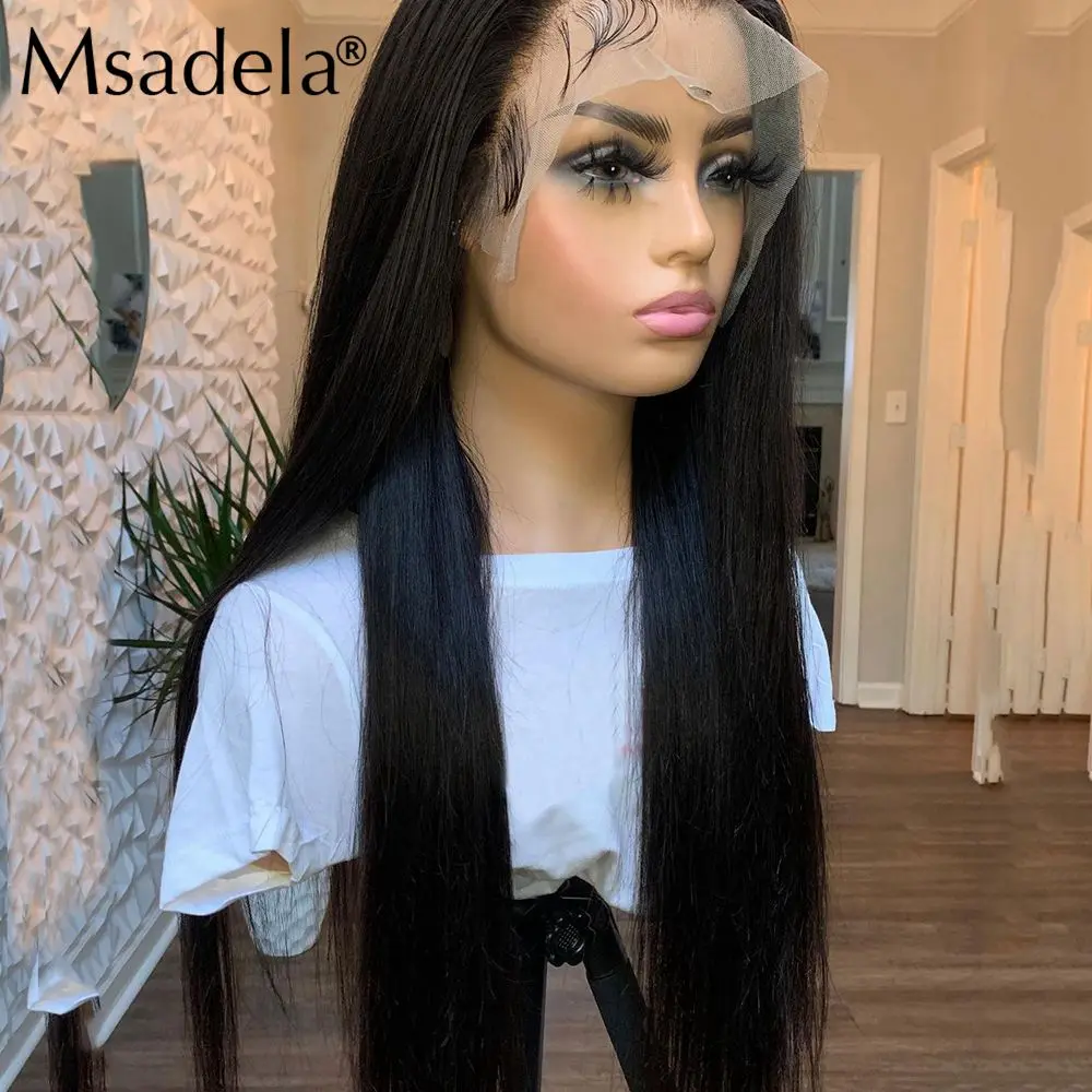 Body Wave 28 Inch 13X4 Lace Front Pruik Lijmloze Rechte Daily Synthetisch Haar Cosplay Pruiken Voor Zwarte Vrouwen pre Geplukt