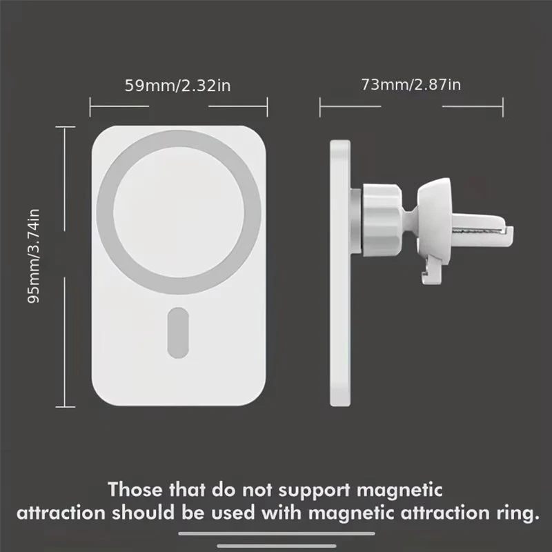 15W Magnetic Car Wireless Charger For Magsafe iPhone 12 13 14 15 16 Pro Max Car Phone Holder Stand Fast Car Charging view 6