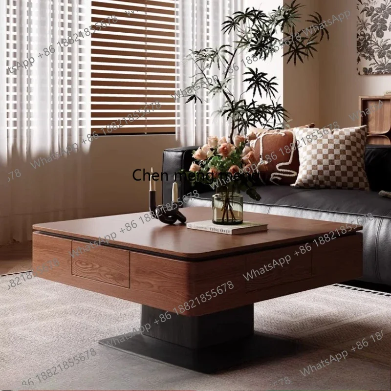 Roller coaster mahjong machine, coffee table all-in-one solid wood household automatic multi-functional lifting mahjong table