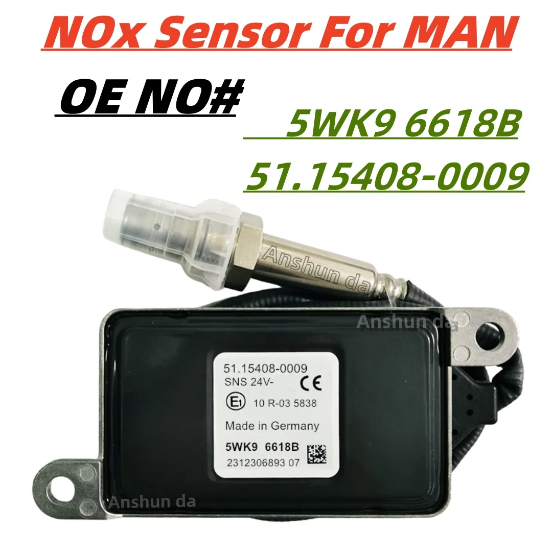 NOx Sensor 51.15408-0009 5WK96618B Nitrogen Oxide Oxygen Sensor for MAN Truck Diesel Engine SCR Emission System