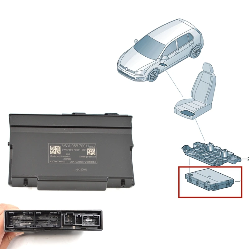 5WA 959 760 H 5WA959760H Front Passenger Memory Seat Power Control Module Unit For EVO Golf MK8 A8