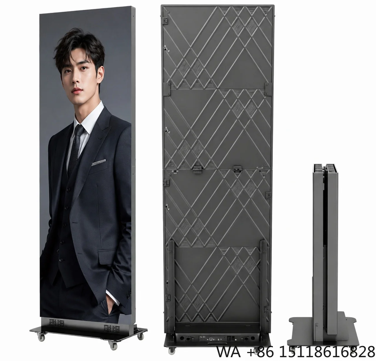 P1.86 P2.5 GOB Foldable Ultra-slim Wireless Portable Digital Poster LED Display Screen for Rental Retail & Wedding Activities