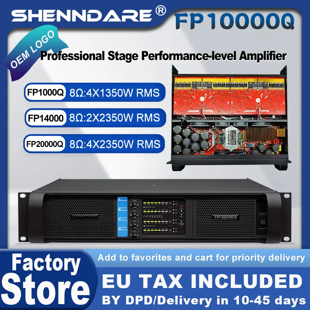 

Original brand LOGO FP10000Q Professional Digital Power Amplifier 1x1350W 8OHM High Power Subwoofer Amplifier Line Array Speaker
