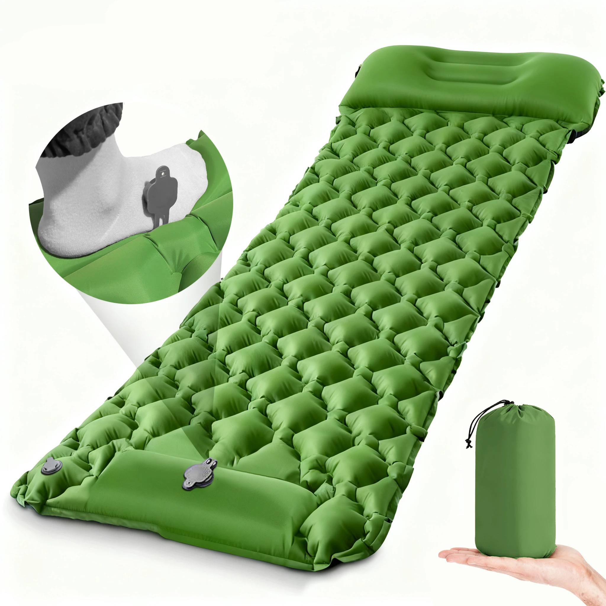 Inflatable Camping Mats Sleeping Pad Outdoor Tourist Air Cushion With Pillow Self-Inflating Mattress For Hiking Picnic