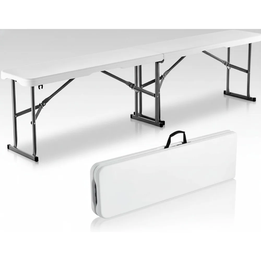 

6ft Folding Bench, Portable Waterproof Outdoor Picnic Table for Camping Garden Soccer Events