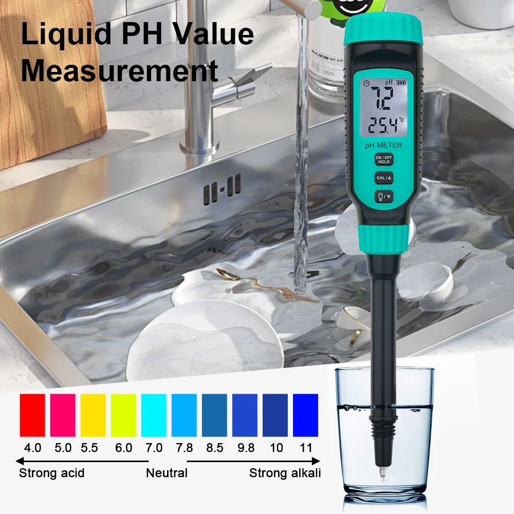 Professional Soil PH Meter 4 in 1 Penetrating PH Tester Dough Meat Bread Semi-solid Fruit Sauces Acidimeter Water Quality Meter