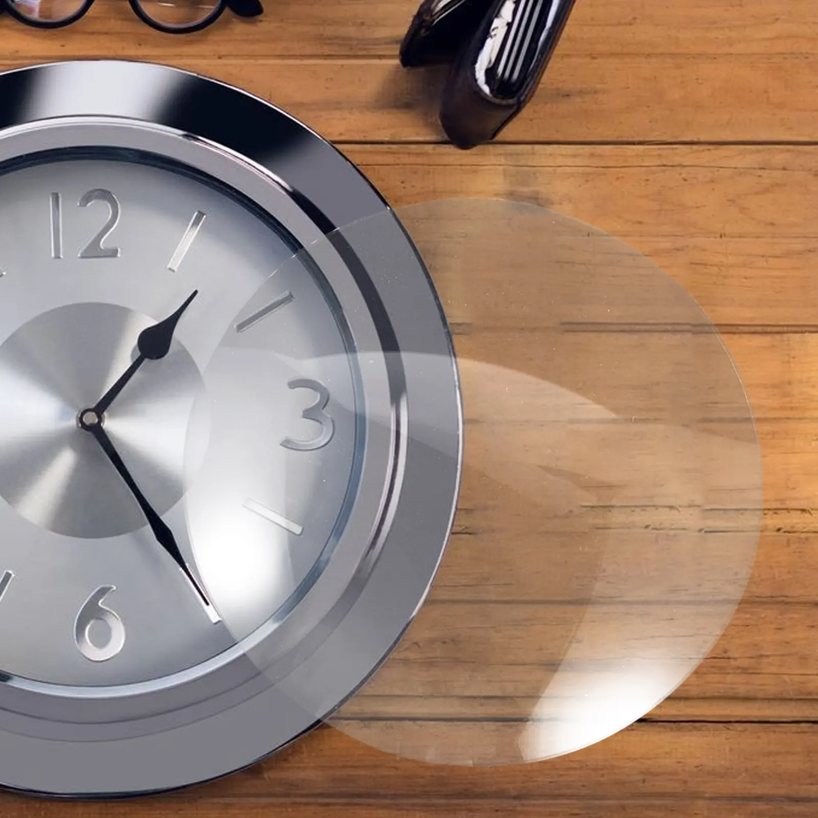 

Round Convex Glass Wall Clock Front Cover 6.5 Inch Transparent Dome Clock Face Replacement Clear Glass Panel for Home Decor