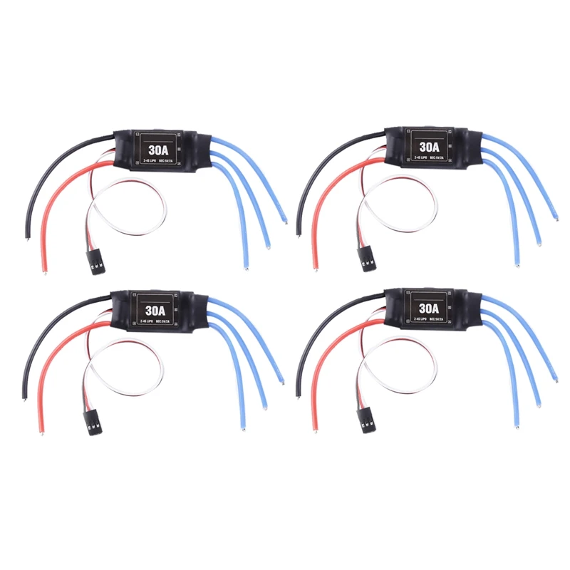 4PCS 2-4S 30A RC Brushless ESC Electric Speed Controller 5V 2A สําหรับ 2 ถึง 4S LiPo แบตเตอรี่ DIY multicopter quadcopter ใช้งานง่าย