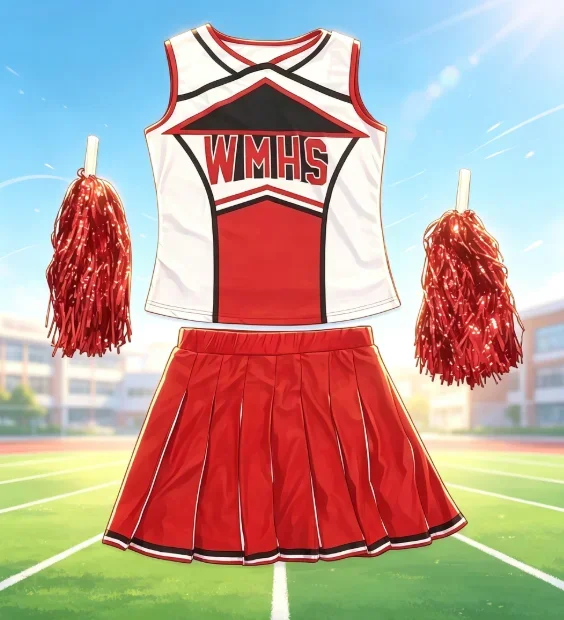 2026 halloween High School Glee Club Girl Cheerleader Costume Glee Style Cheerleading Varsity Cheerleader Cheerios Costume Fancy