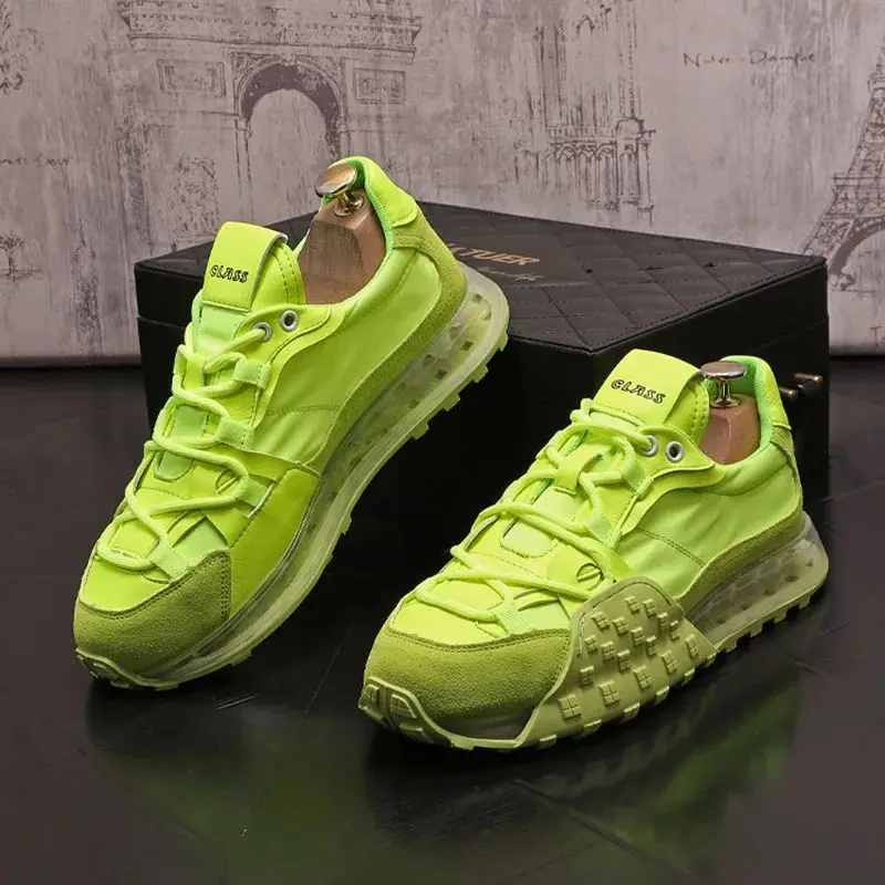 

Новые мужские повседневные кроссовки 2023 года: зеленые с белыми вставками, сетчатые, дышащие, модные, весенние, с круглым носком, на тканевой подкладке, льняные, улучшенная версия